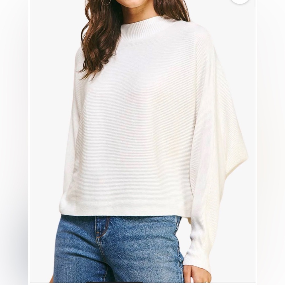 Pinch ivory ribbed dolman sleeve sweater size medium‎